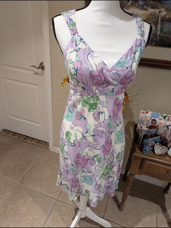 LOFT Dresses & Skirts - Ann Taylor Loft Floral V-Neck Sleeveless Slip Dress in Lavender and Mint
